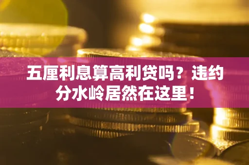 济南五厘利息算高利贷吗？违约分水岭居然在这里！